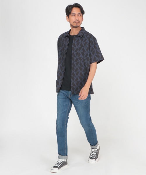 ikka（イッカ）の「ジオメトリックプリントシャツ（シャツ/ブラウス・メンズ・ベージュ/ネイビー・L/M/XL/S）」の14枚目の写真