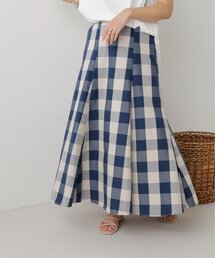 先染めブロックチェックスカート