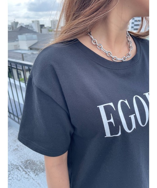 EGOIST(エゴイスト)の「EGOISTロゴTシャツ(Tシャツ/カットソー・レディース・ホワイト/ブラック・FREE)」の14枚目の写真