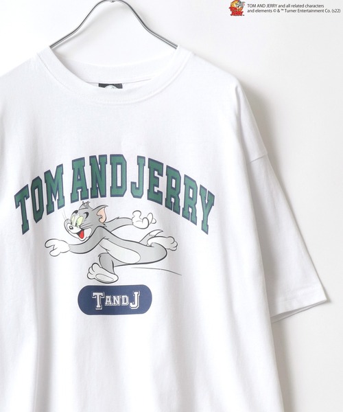 Tom&Jerry(トムアンドジェリー)の「Tom and Jerry/トム&ジェリー カレッジ アーチロゴ リンガー ビッグシルエット Tシャツ(Tシャツ/カットソー・メンズ・ホワイト/ホワイト系その他/ブラック/ブルー系その他/ブラック系その他/ホワイト系その他2/ホワイト系その他3/ブラック系その他2/ブラック系その他3/ホワイト系その他4/ブルー系その他2・M/L)」の3枚目の写真