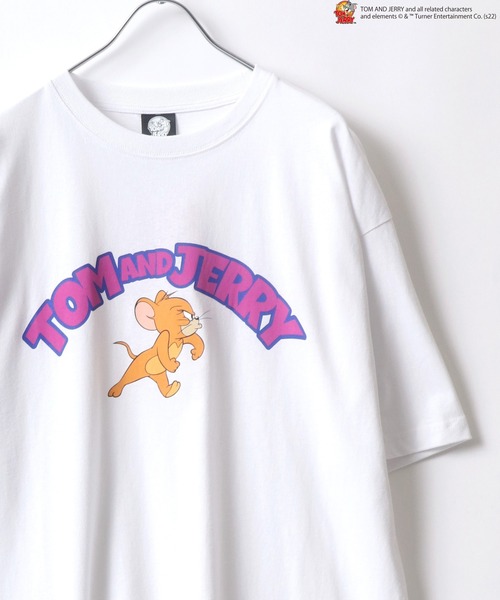 Tom&Jerry(トムアンドジェリー)の「Tom and Jerry/トム&ジェリー カレッジ アーチロゴ リンガー ビッグシルエット Tシャツ(Tシャツ/カットソー・メンズ・ホワイト/ホワイト系その他/ブラック/ブルー系その他/ブラック系その他/ホワイト系その他2/ホワイト系その他3/ブラック系その他2/ブラック系その他3/ホワイト系その他4/ブルー系その他2・M/L)」の2枚目の写真