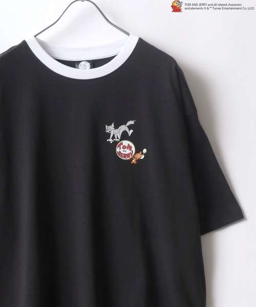 Tom&Jerry(トムアンドジェリー)の「Tom and Jerry/トム&ジェリー カレッジ アーチロゴ リンガー ビッグシルエット Tシャツ(Tシャツ/カットソー・メンズ・ホワイト/ホワイト系その他/ブラック/ブルー系その他/ブラック系その他/ホワイト系その他2/ホワイト系その他3/ブラック系その他2/ブラック系その他3/ホワイト系その他4/ブルー系その他2・M/L)」の10枚目の写真