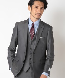 CROWDED CLOSET（クラウデッドクローゼット）の「シルク混 シャドーヘリンボーン柄スーツ/別売りベストあり/2ピースビジネスセットアップスーツ/ドレス（スーツセット・メンズ）」