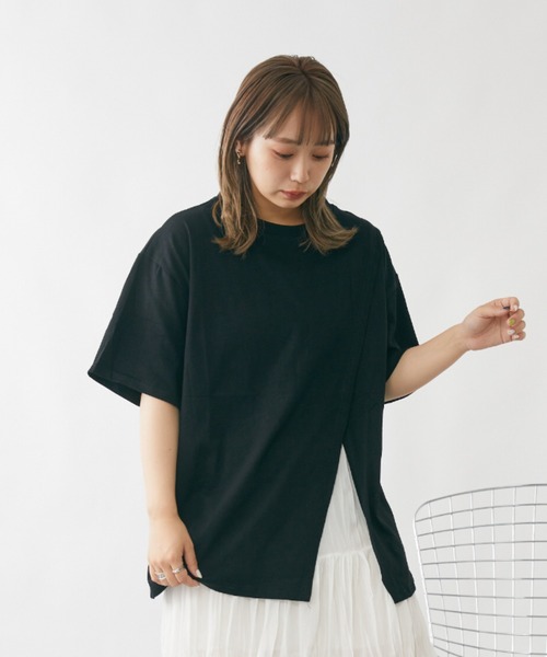 mebole（メボレ）の「デザインスリットTシャツ（Tシャツ/カットソー・レディース・ホワイト/ブラック/グリーン・FREE）」の10枚目の写真