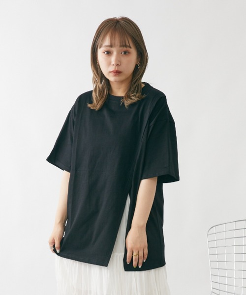mebole（メボレ）の「デザインスリットTシャツ（Tシャツ/カットソー・レディース・ホワイト/ブラック/グリーン・FREE）」の11枚目の写真