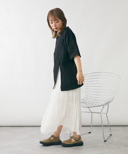 mebole（メボレ）の「デザインスリットTシャツ（Tシャツ/カットソー・レディース・ホワイト/ブラック/グリーン・FREE）」の13枚目の写真