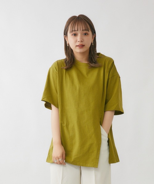 mebole（メボレ）の「デザインスリットTシャツ（Tシャツ/カットソー・レディース・ホワイト/ブラック/グリーン・FREE）」の16枚目の写真