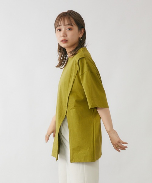 mebole（メボレ）の「デザインスリットTシャツ（Tシャツ/カットソー・レディース・ホワイト/ブラック/グリーン・FREE）」の18枚目の写真