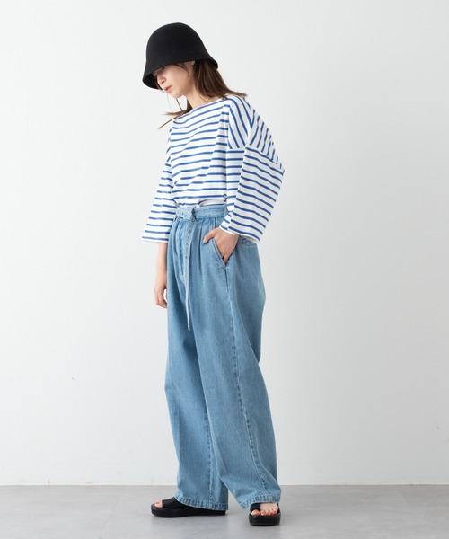 WHIMSIC（ウィムジック）の「【WHIMSIC】バスクシャツ2（Tシャツ/カットソー・レディース・パープル/ブルー系その他/ホワイト系その他2/ホワイト系その他・FREE）」の7枚目の写真