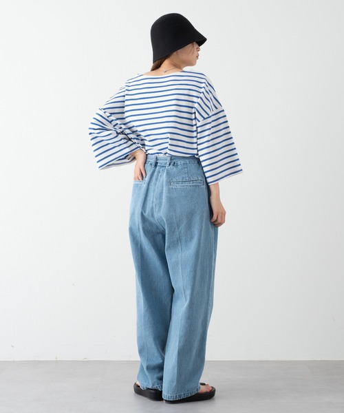 WHIMSIC（ウィムジック）の「【WHIMSIC】バスクシャツ2（Tシャツ/カットソー・レディース・パープル/ブルー系その他/ホワイト系その他2/ホワイト系その他・FREE）」の8枚目の写真