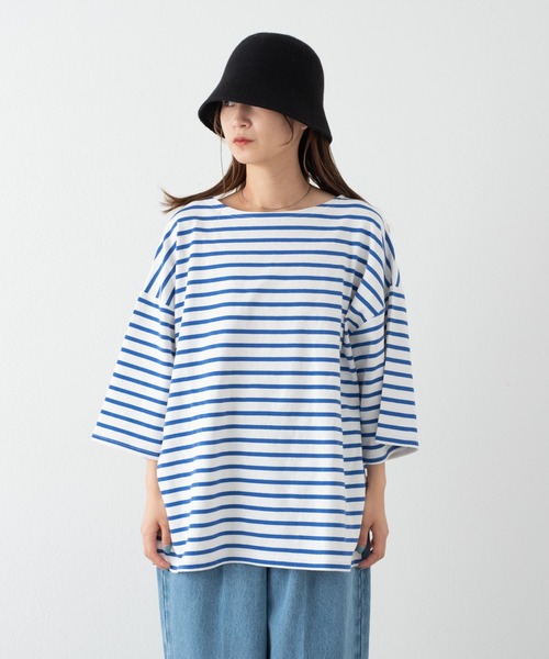 WHIMSIC（ウィムジック）の「【WHIMSIC】バスクシャツ2（Tシャツ/カットソー・レディース・パープル/ブルー系その他/ホワイト系その他2/ホワイト系その他・FREE）」の13枚目の写真