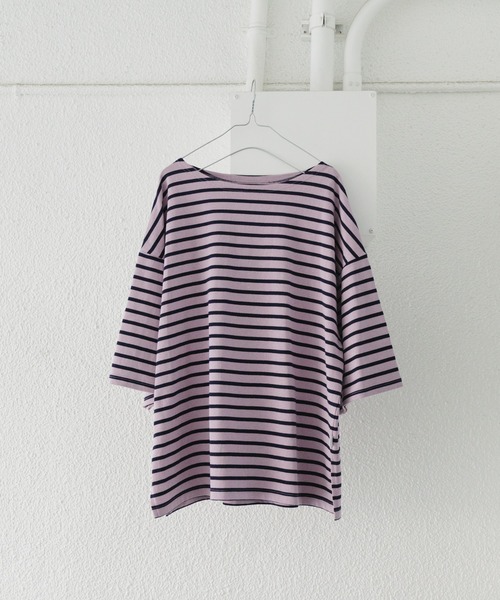 WHIMSIC（ウィムジック）の「【WHIMSIC】バスクシャツ2（Tシャツ/カットソー・レディース・パープル/ブルー系その他/ホワイト系その他2/ホワイト系その他・FREE）」の5枚目の写真