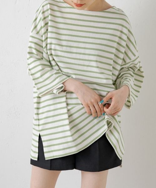 WHIMSIC（ウィムジック）の「【WHIMSIC】バスクシャツ2（Tシャツ/カットソー・レディース・パープル/ブルー系その他/ホワイト系その他2/ホワイト系その他・FREE）」の18枚目の写真