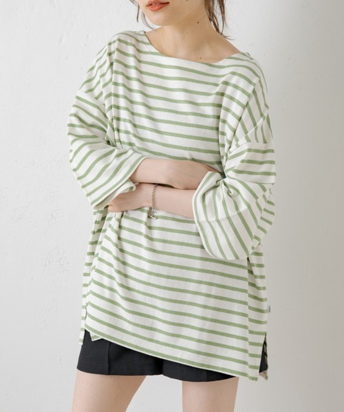 WHIMSIC（ウィムジック）の「【WHIMSIC】バスクシャツ2（Tシャツ/カットソー・レディース・パープル/ブルー系その他/ホワイト系その他2/ホワイト系その他・FREE）」の19枚目の写真