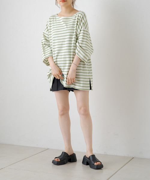 WHIMSIC（ウィムジック）の「【WHIMSIC】バスクシャツ2（Tシャツ/カットソー・レディース・パープル/ブルー系その他/ホワイト系その他2/ホワイト系その他・FREE）」の20枚目の写真