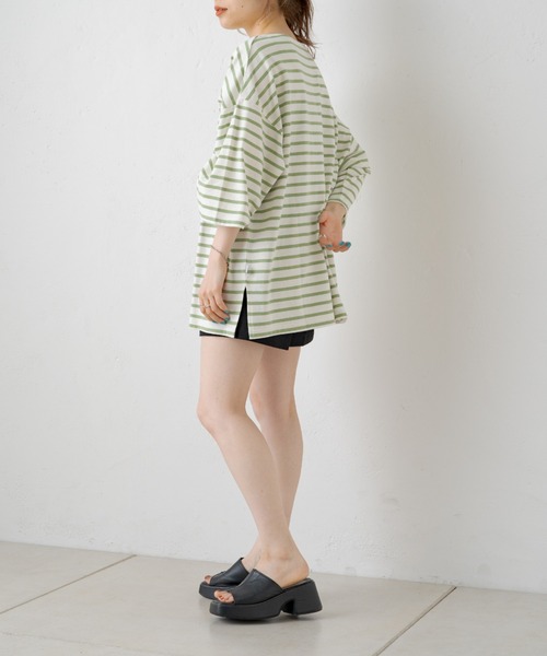 WHIMSIC（ウィムジック）の「【WHIMSIC】バスクシャツ2（Tシャツ/カットソー・レディース・パープル/ブルー系その他/ホワイト系その他2/ホワイト系その他・FREE）」の22枚目の写真