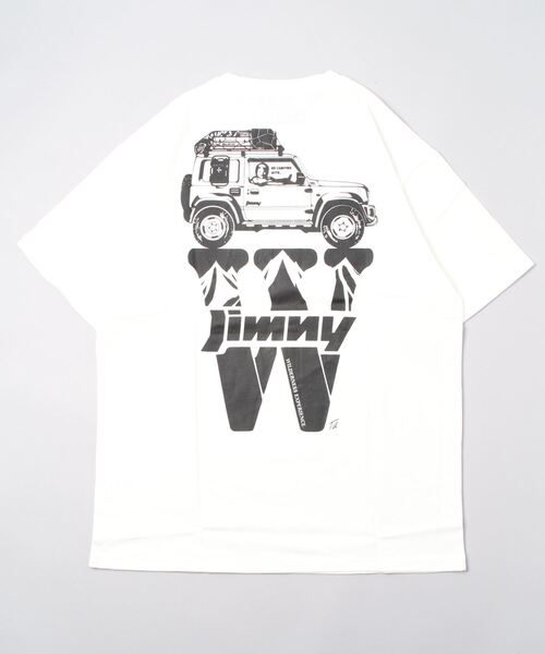 WILDERNESS EXPERIENCE(ウィルダネスエクスペリエンス)の「WILDERNESS EXPERIENCE ウィルダネス × ジムニー マウンテン W ジムニー Tシャツ(Tシャツ/カットソー・メンズ・ホワイト/ブラック・M/L/XL)」の4枚目の写真