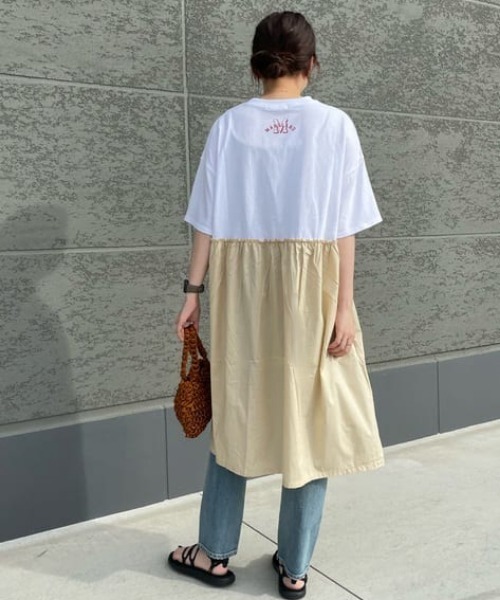 RODEO CROWNS WIDE BOWL（ロデオクラウンズワイドボウル）の「Re likeワンピース（ワンピース・レディース・ブラック/オフホワイト・FREE）」の4枚目の写真