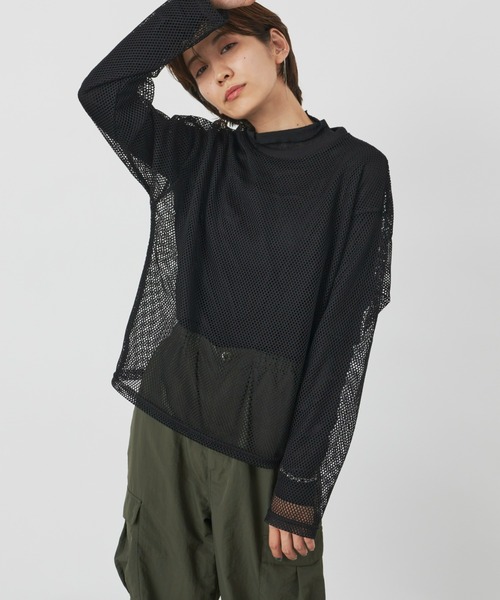 Auntie Rosa Holiday（アンティローザホリデー）の「メッシュオーバーサイズプルオーバー（Tシャツ/カットソー・レディース・ブラック/アイボリー・FREE）」の2枚目の写真