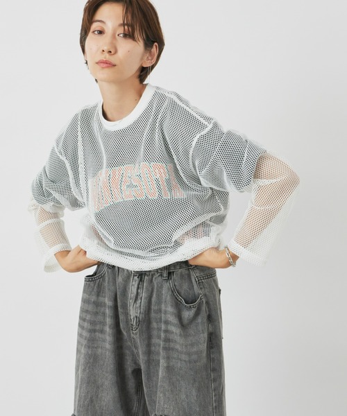 Auntie Rosa Holiday（アンティローザホリデー）の「メッシュオーバーサイズプルオーバー（Tシャツ/カットソー・レディース・ブラック/アイボリー・FREE）」の12枚目の写真