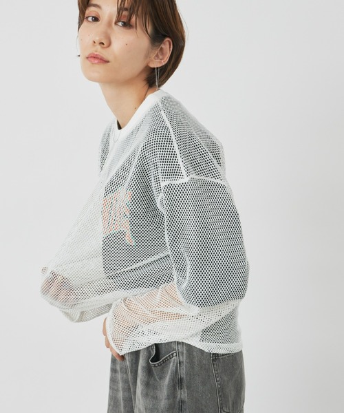 Auntie Rosa Holiday（アンティローザホリデー）の「メッシュオーバーサイズプルオーバー（Tシャツ/カットソー・レディース・ブラック/アイボリー・FREE）」の15枚目の写真