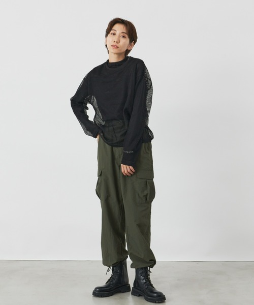 Auntie Rosa Holiday（アンティローザホリデー）の「メッシュオーバーサイズプルオーバー（Tシャツ/カットソー・レディース・ブラック/アイボリー・FREE）」の8枚目の写真