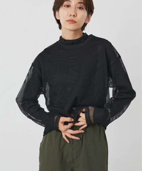 Auntie Rosa Holiday（アンティローザホリデー）の「メッシュオーバーサイズプルオーバー（Tシャツ/カットソー・レディース・ブラック/アイボリー・FREE）」の4枚目の写真