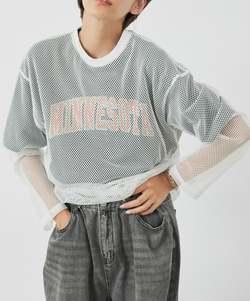 Auntie Rosa Holiday（アンティローザホリデー）の「メッシュオーバーサイズプルオーバー（Tシャツ/カットソー・レディース・ブラック/アイボリー・FREE）」の22枚目の写真