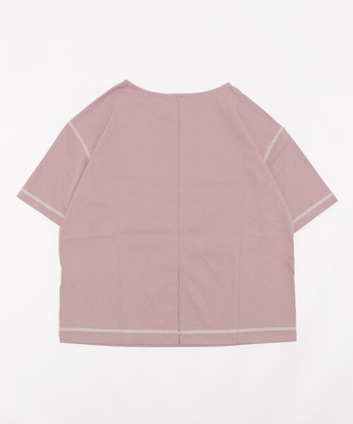 ikka（イッカ）の「配色ステッチロゴT（Tシャツ/カットソー・レディース・ライトグレー/ピンク・L/M）」の3枚目の写真
