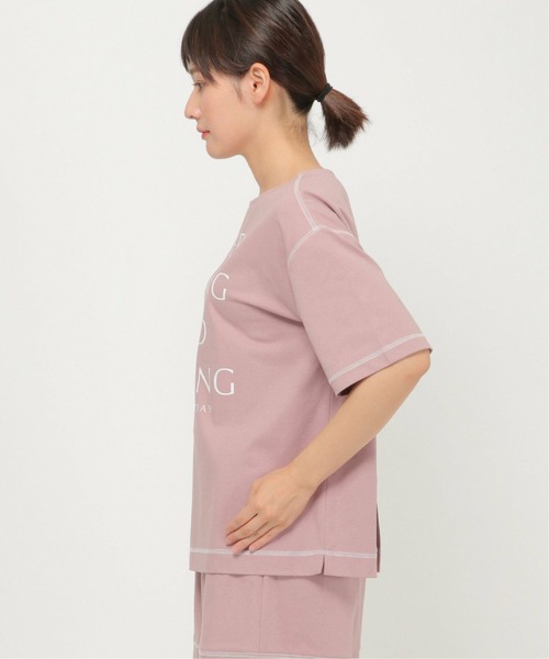ikka（イッカ）の「配色ステッチロゴT（Tシャツ/カットソー・レディース・ライトグレー/ピンク・L/M）」の7枚目の写真