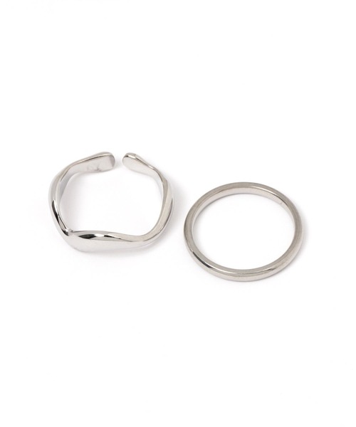 GLOBAL WORK（グローバルワーク）の「ステンレス2Pリング/UNISEXアクセサリー/299783（リング・レディース・ゴールド/シルバー・FREE）」の2枚目の写真