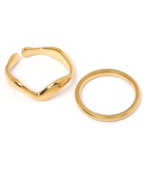 GLOBAL WORK（グローバルワーク）の「ステンレス2Pリング/UNISEXアクセサリー/299783（リング・レディース・ゴールド/シルバー・FREE）」の4枚目の写真