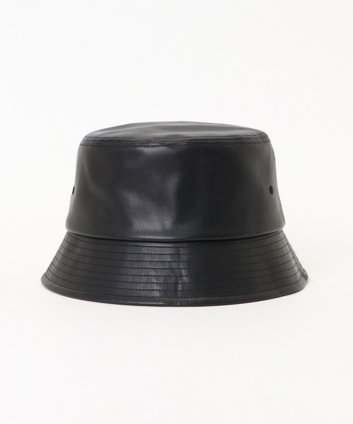 ikka（イッカ）の「フェイクレザーバケットハット（ハット・メンズ・ブラック・FREE）」の3枚目の写真
