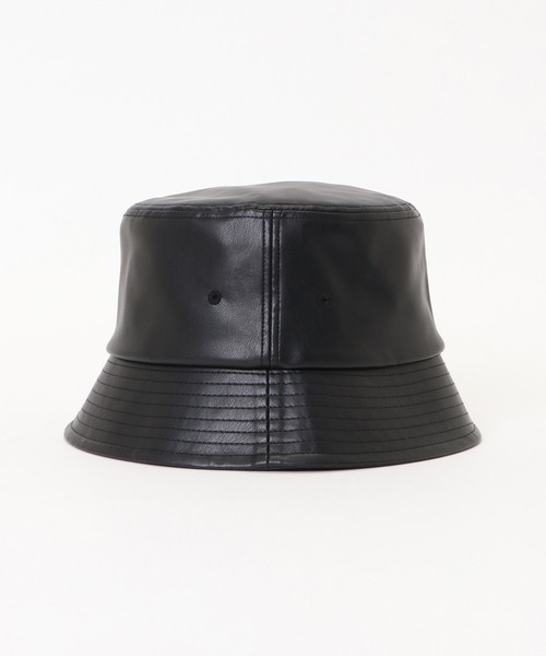 ikka（イッカ）の「フェイクレザーバケットハット（ハット・メンズ・ブラック・FREE）」の4枚目の写真