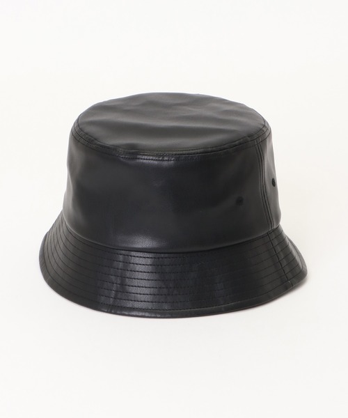 ikka（イッカ）の「フェイクレザーバケットハット（ハット・メンズ・ブラック・FREE）」の2枚目の写真