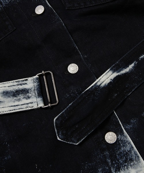 美品 DRIES VAN NOTEN デニム ジャケット ブリーチ ベルト 美品 DRIES VAN NOTEN デニム ジャケット ブリーチ ベルト