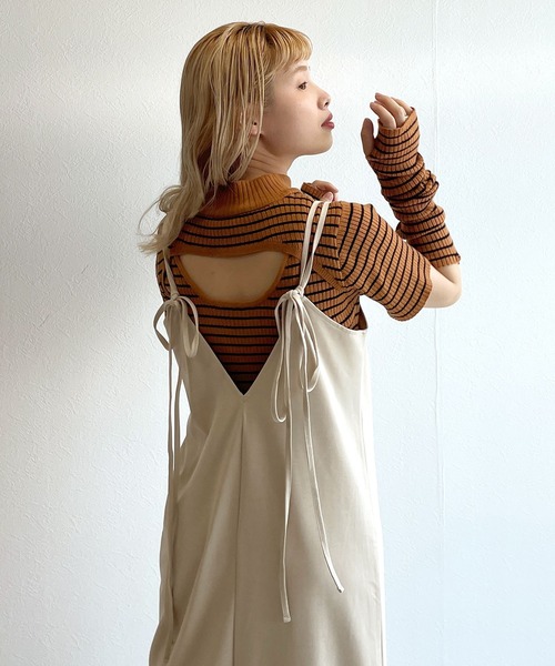 w closet(ダブルクローゼット)の「【マルチウェイ】キャミワンピース(ワンピース・レディース・ブラック/パープル/ブラウン/ライトベージュ・FREE)」の11枚目の写真