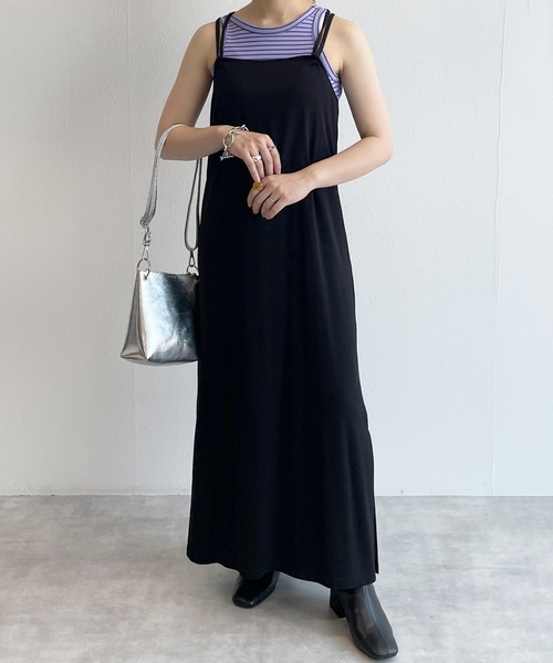 w closet(ダブルクローゼット)の「【マルチウェイ】キャミワンピース(ワンピース・レディース・ブラック/パープル/ブラウン/ライトベージュ・FREE)」の21枚目の写真