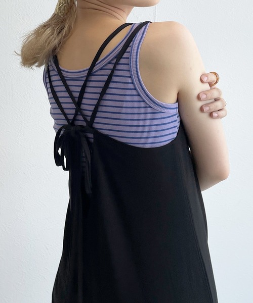 w closet(ダブルクローゼット)の「【マルチウェイ】キャミワンピース(ワンピース・レディース・ブラック/パープル/ブラウン/ライトベージュ・FREE)」の22枚目の写真