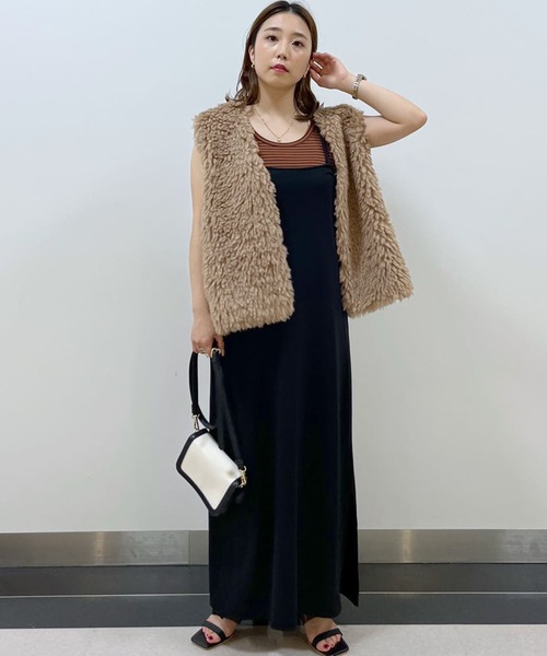 w closet(ダブルクローゼット)の「【マルチウェイ】キャミワンピース(ワンピース・レディース・ブラック/パープル/ブラウン/ライトベージュ・FREE)」の7枚目の写真
