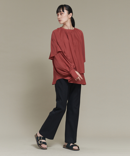 【セール】【WEB限定カラーあり】【前後着用可】2wayフリルカラーブラウス（シャツ/ブラウス）｜NOMINE（ノミネ）