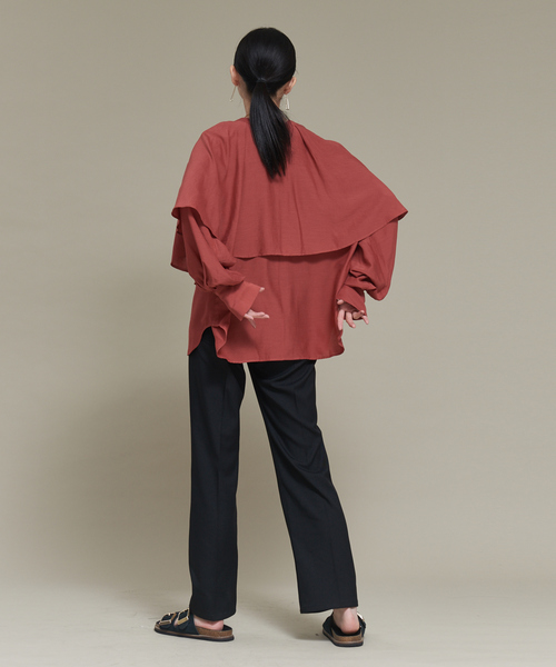 【セール】【WEB限定カラーあり】【前後着用可】2wayフリルカラーブラウス（シャツ/ブラウス）｜NOMINE（ノミネ）