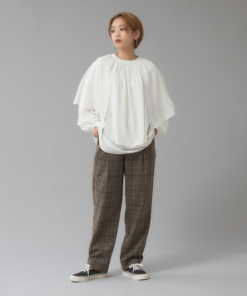 【セール】【WEB限定カラーあり】【前後着用可】2wayフリルカラーブラウス（シャツ/ブラウス）｜NOMINE（ノミネ）