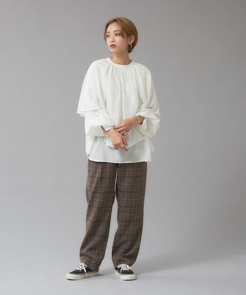 【セール】【WEB限定カラーあり】【前後着用可】2wayフリルカラーブラウス（シャツ/ブラウス）｜NOMINE（ノミネ）