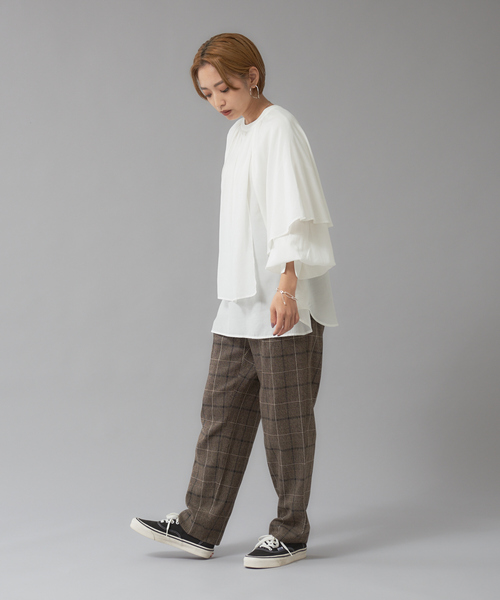 【セール】【WEB限定カラーあり】【前後着用可】2wayフリルカラーブラウス（シャツ/ブラウス）｜NOMINE（ノミネ）