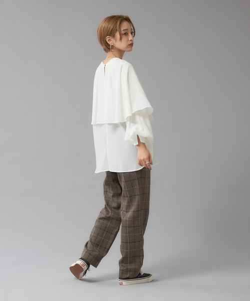 【セール】【WEB限定カラーあり】【前後着用可】2wayフリルカラーブラウス（シャツ/ブラウス）｜NOMINE（ノミネ）