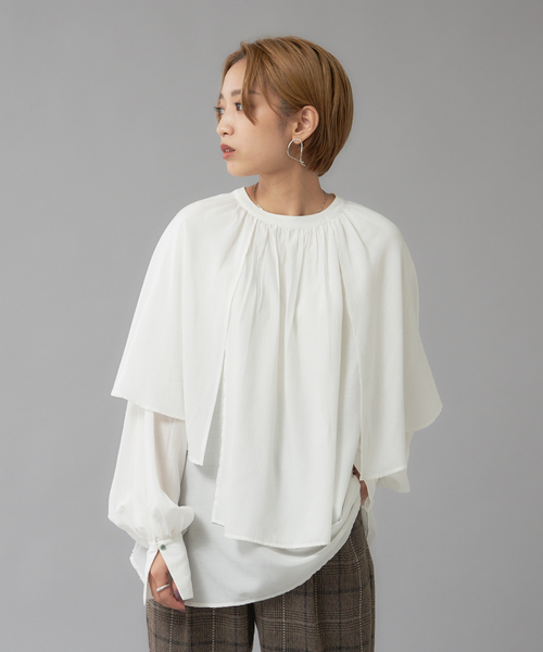 【セール】【WEB限定カラーあり】【前後着用可】2wayフリルカラーブラウス（シャツ/ブラウス）｜NOMINE（ノミネ）