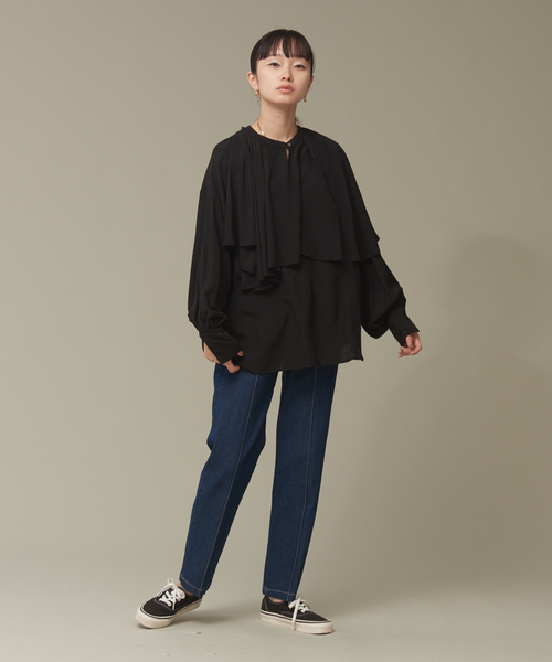 【セール】【WEB限定カラーあり】【前後着用可】2wayフリルカラーブラウス（シャツ/ブラウス）｜NOMINE（ノミネ）