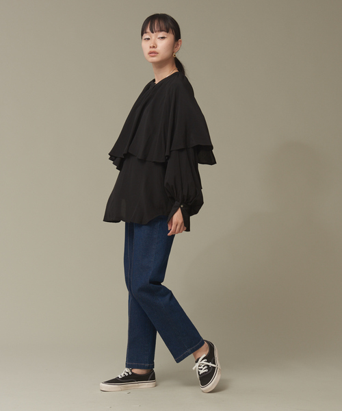 【セール】【WEB限定カラーあり】【前後着用可】2wayフリルカラーブラウス（シャツ/ブラウス）｜NOMINE（ノミネ）