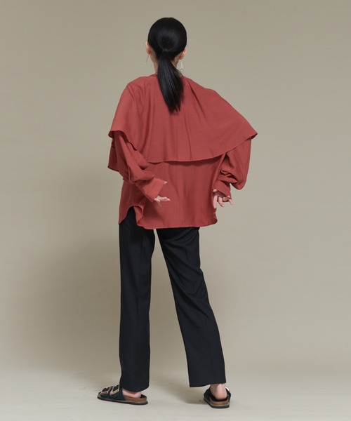 【セール】【WEB限定カラーあり】【前後着用可】2wayフリルカラーブラウス（シャツ/ブラウス）｜NOMINE（ノミネ）